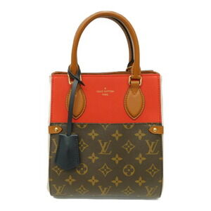 Louis Vuitton Fold Tote Handbag Shoulder Bag Monogram Red Beige Tan Brown